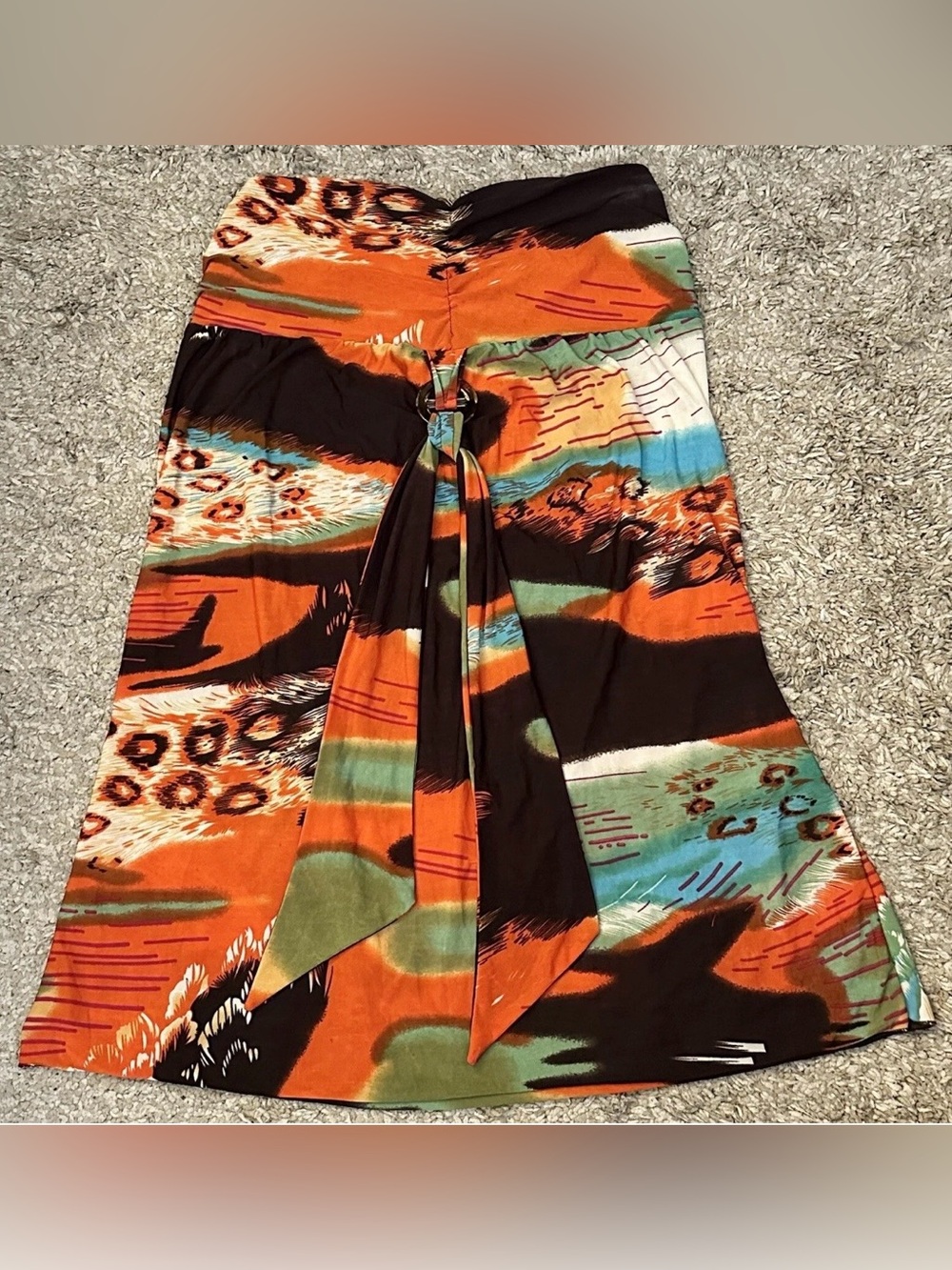 Multicolored Women’s L Stretch Silk/Polyester Neck Strap Bathing Suit Cover-Up